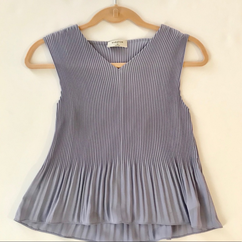 Lilac BABATON pleated blouse